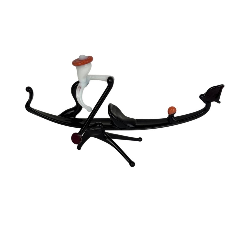 Murano Glass Venetian Gondola Boat 3" figurine gondolier Venice miniature